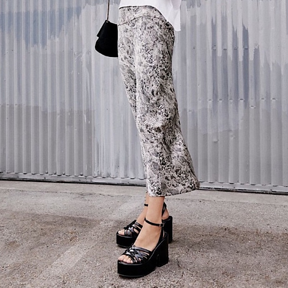 Snakeskin Midi Skirt